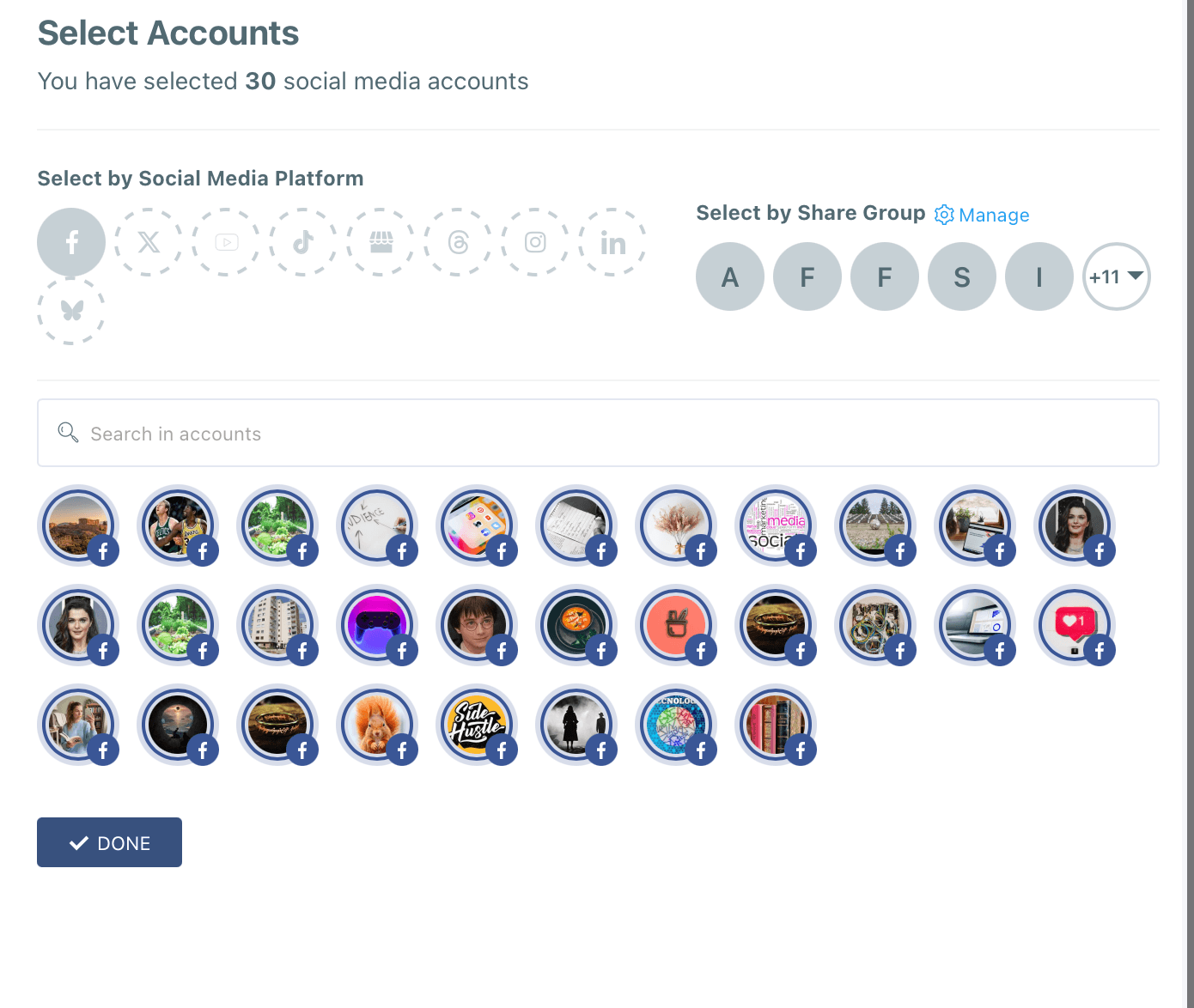 30 Facebook Pages on the same screen!