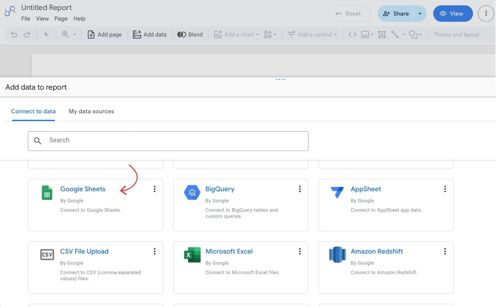 Create new report