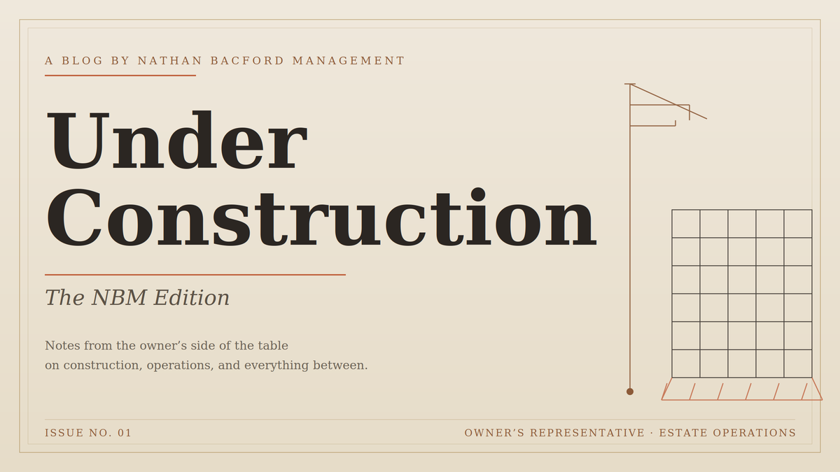 Welcome to                                Under Construction:  The NBM Edition