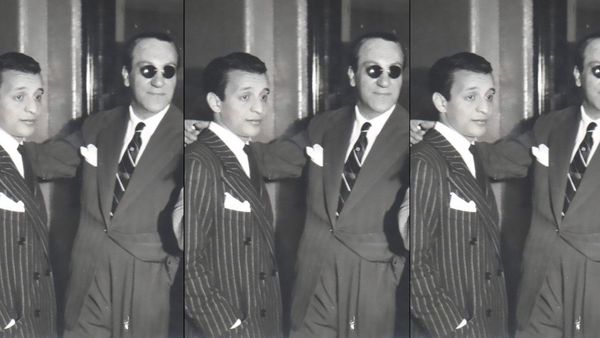 Singer Roberto Rufino & Orchestra leader Carlos Di Sarli in suits