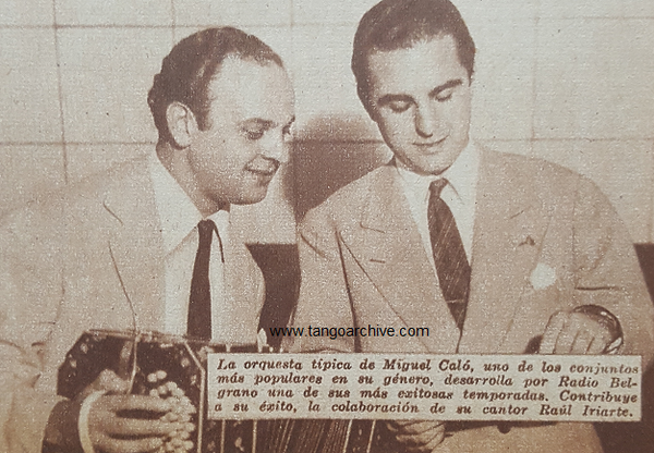 Vintage newsletter photograph of tango musicians