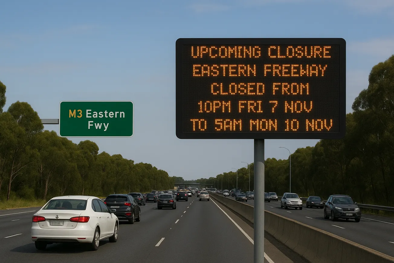 Eastern Freeway closure this weekend to cause major disruptions plus long term closures on local roads into December
