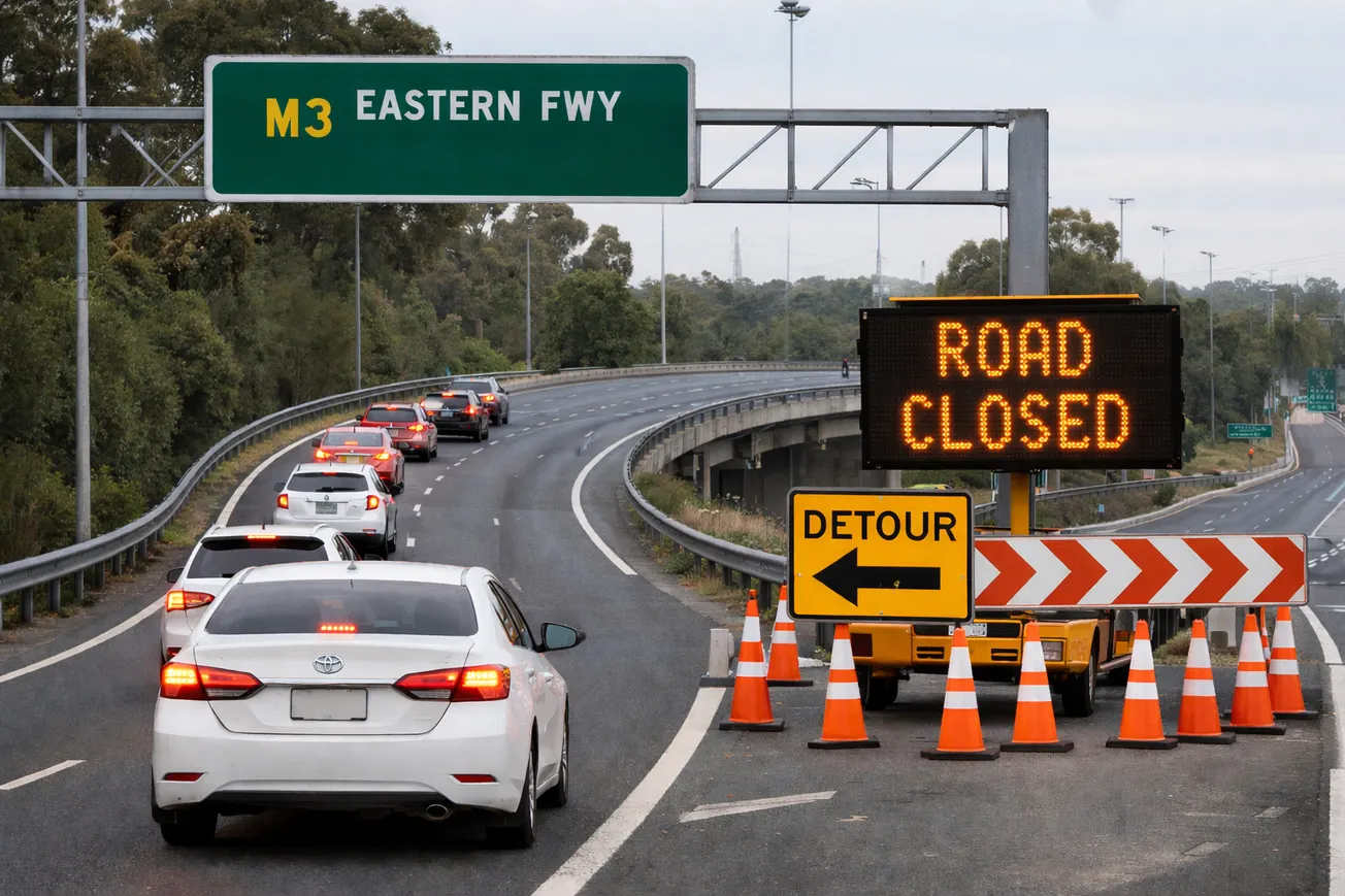 Eastern Freeway to be closed for almost a week
