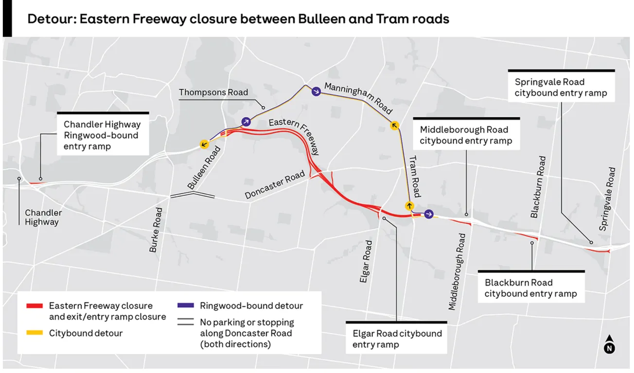 Eastern Freeway and EastLink tunnels closure this weekend to cause major disruptions