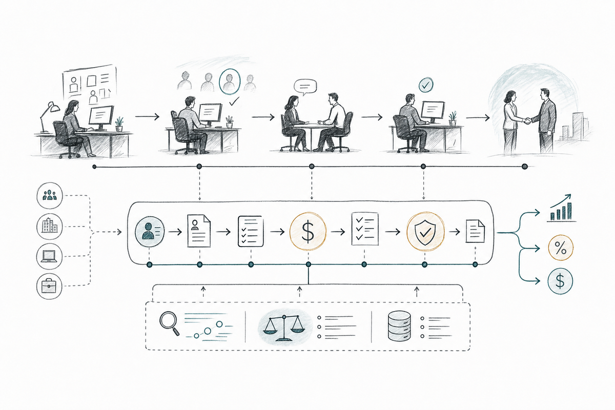 Editorial sketch showing the staffing workflow behind Middle Office Margin Leakage APO Playbook.
