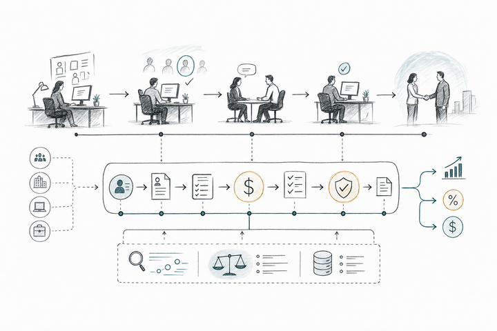 Editorial sketch showing the staffing workflow behind Middle Office Margin Leakage APO Playbook.