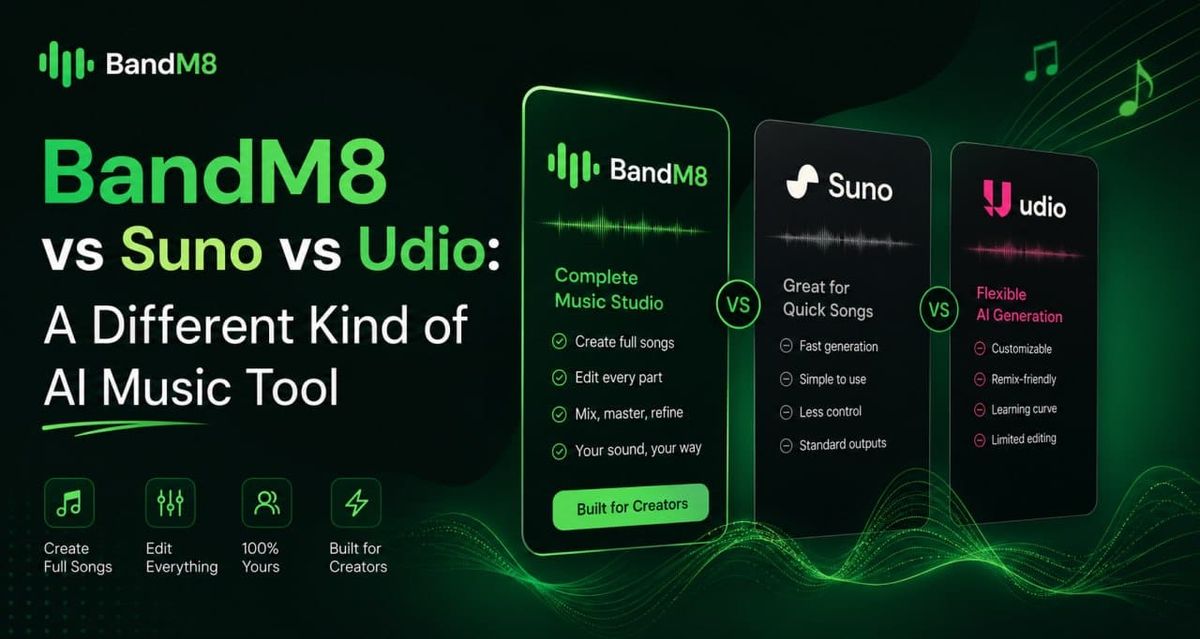 BandM8 vs Suno vs Udio: A Different Kind of Music Tool