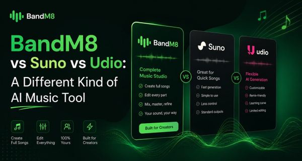 BandM8 vs Suno vs Udio: A Different Kind of AI Music Tool