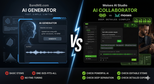 BandM8 vs. Moises AI Studio: Choosing the Right Tool for Stem Generation