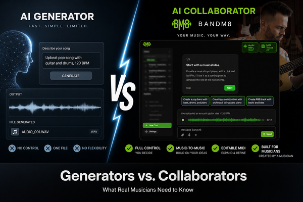 AI Music Generators vs. AI Music Collaborators: What Real Musicians Need to Know