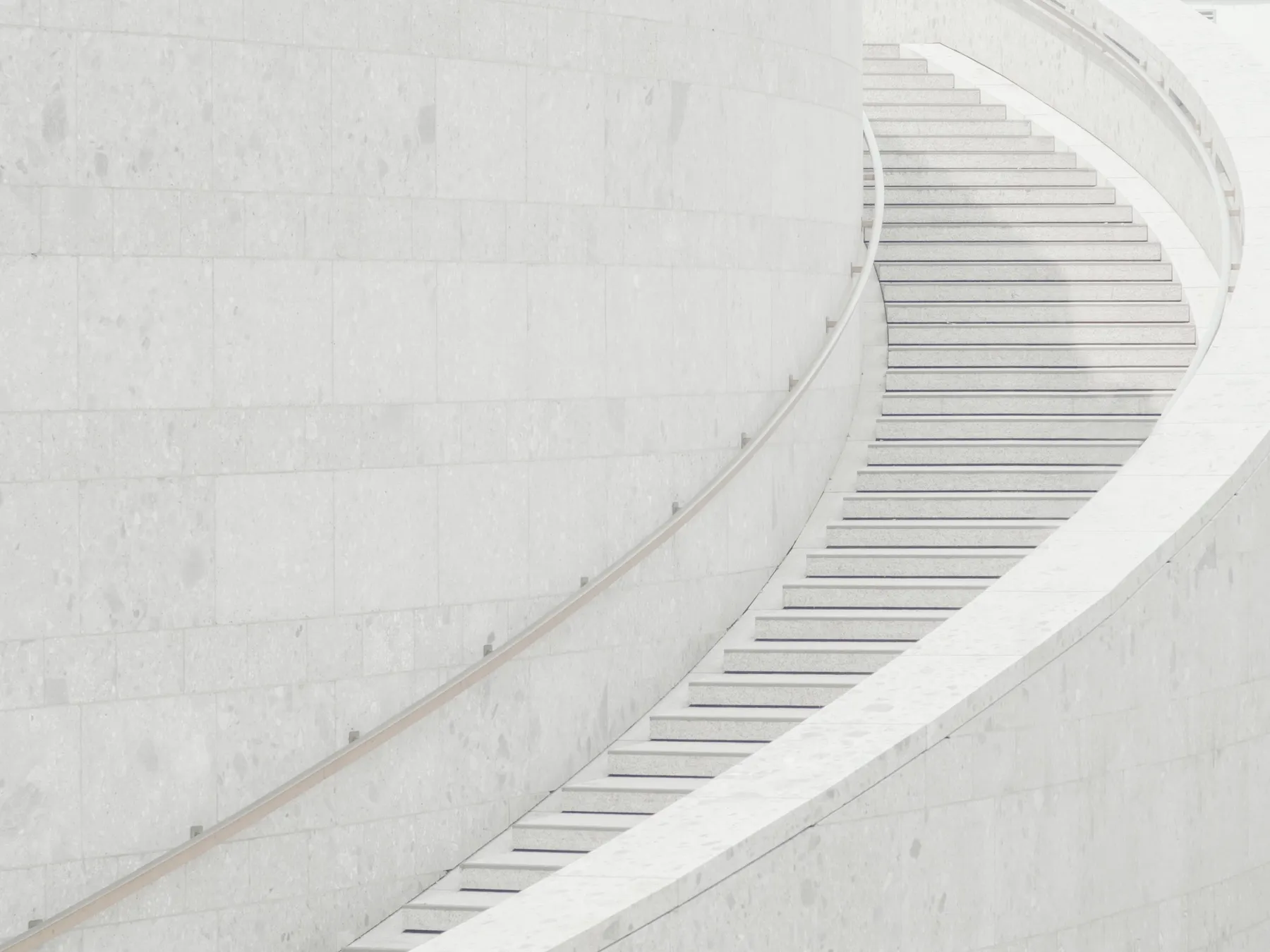 A white spiral staircase.
