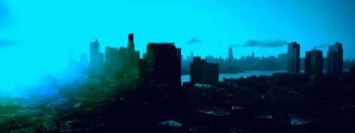 A vintage looking image of a city skyline