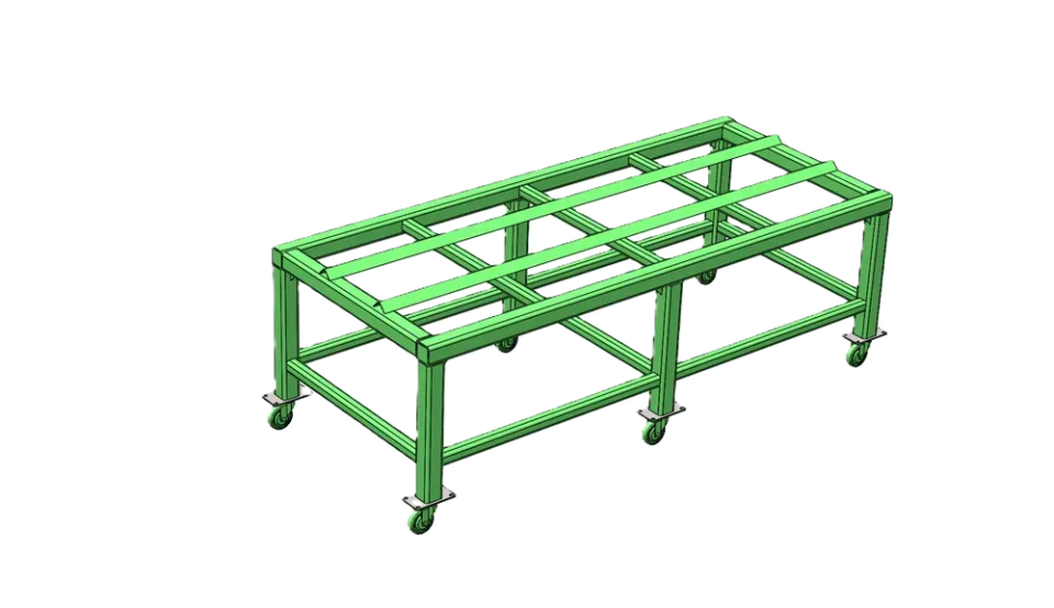 Horizontal Paint Line Trolley - Defence-Grade Mechanical Design for EPTEC