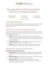 Cover of Key questions for the International Network of AI Safety Institutes