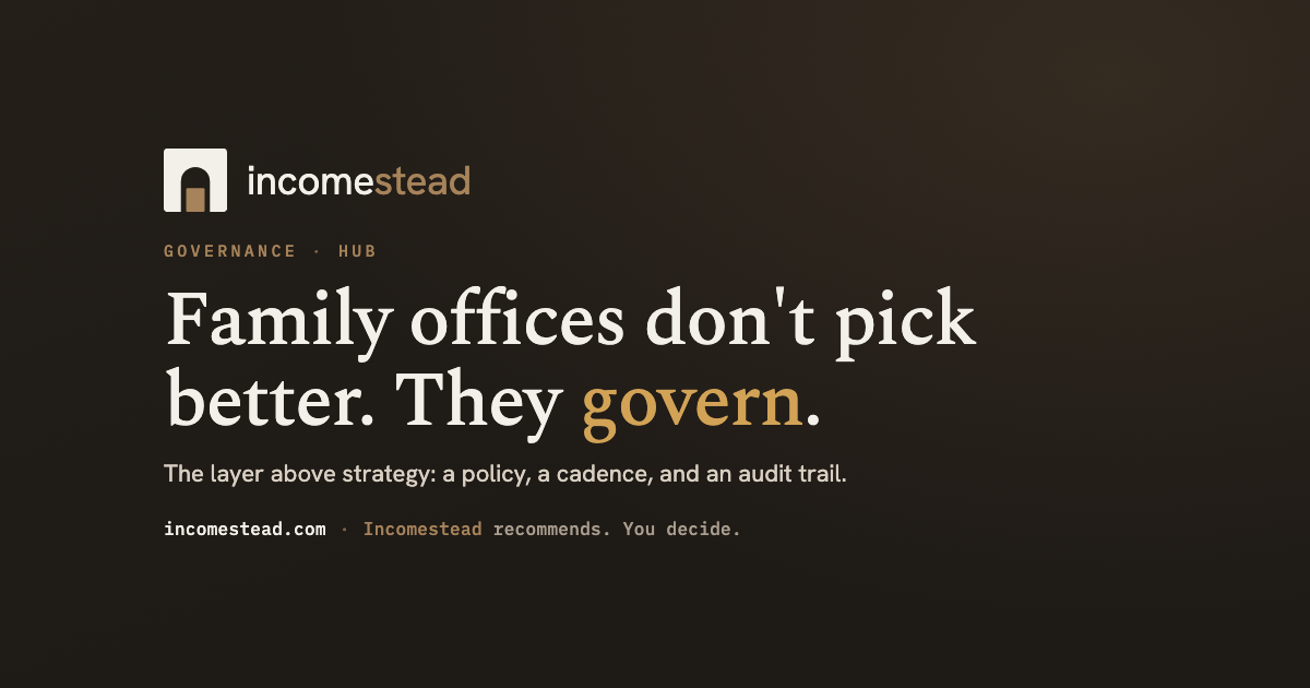 Portfolio governance: the layer above strategy that family offices run and solo investors skip.