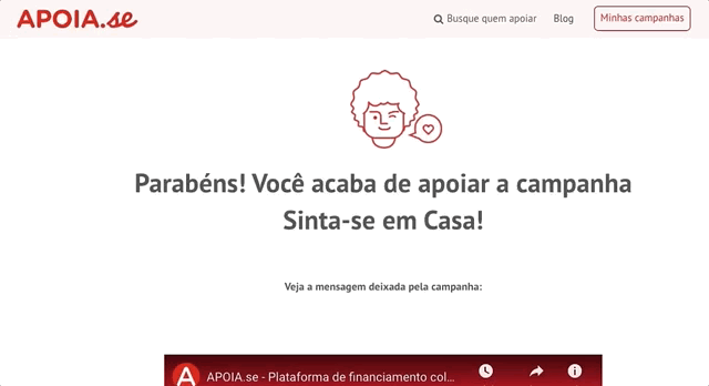 gif mostrando a rolagem na página de obrigado de uma campanha