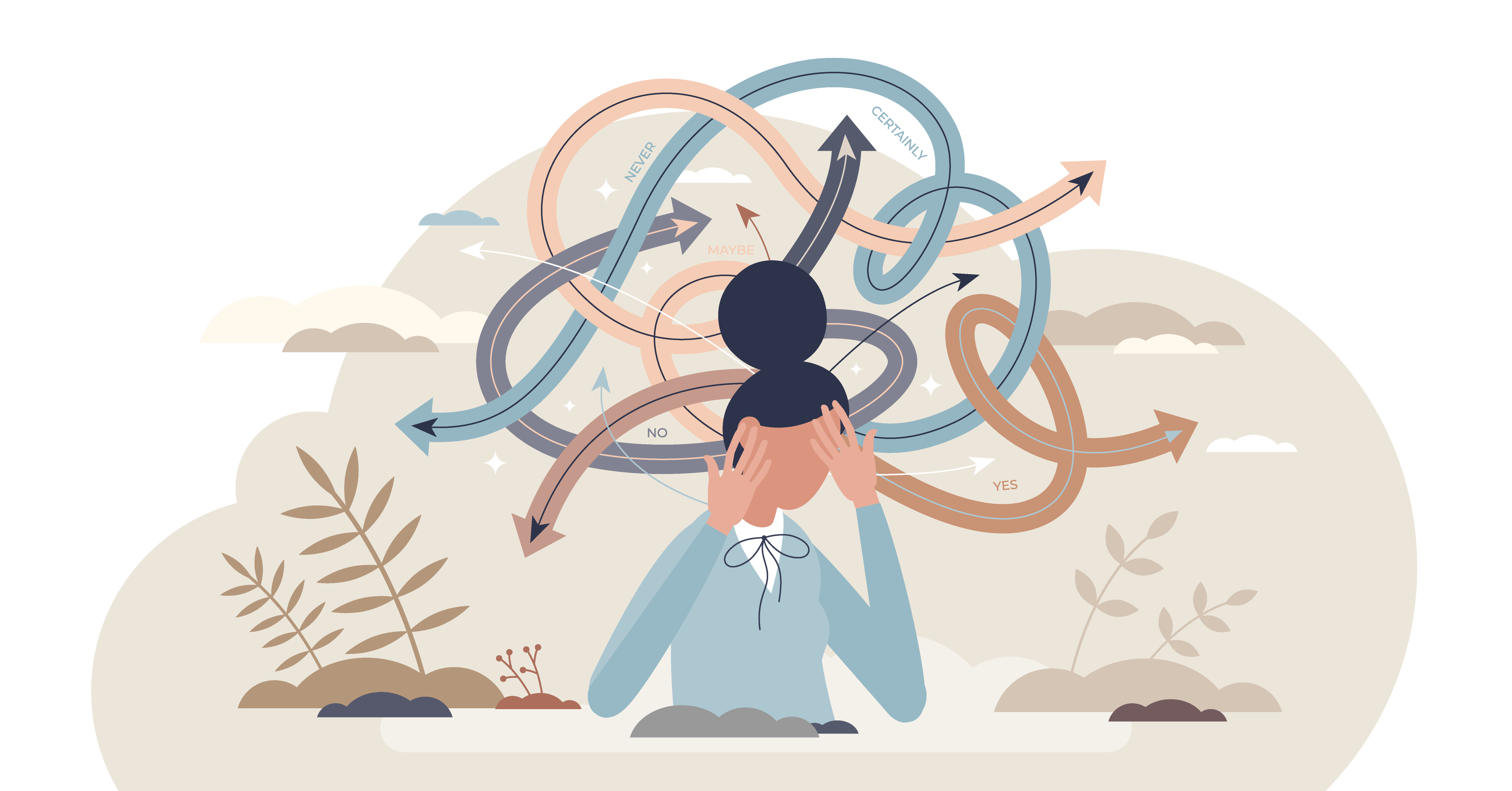 Woman with decision fatigue