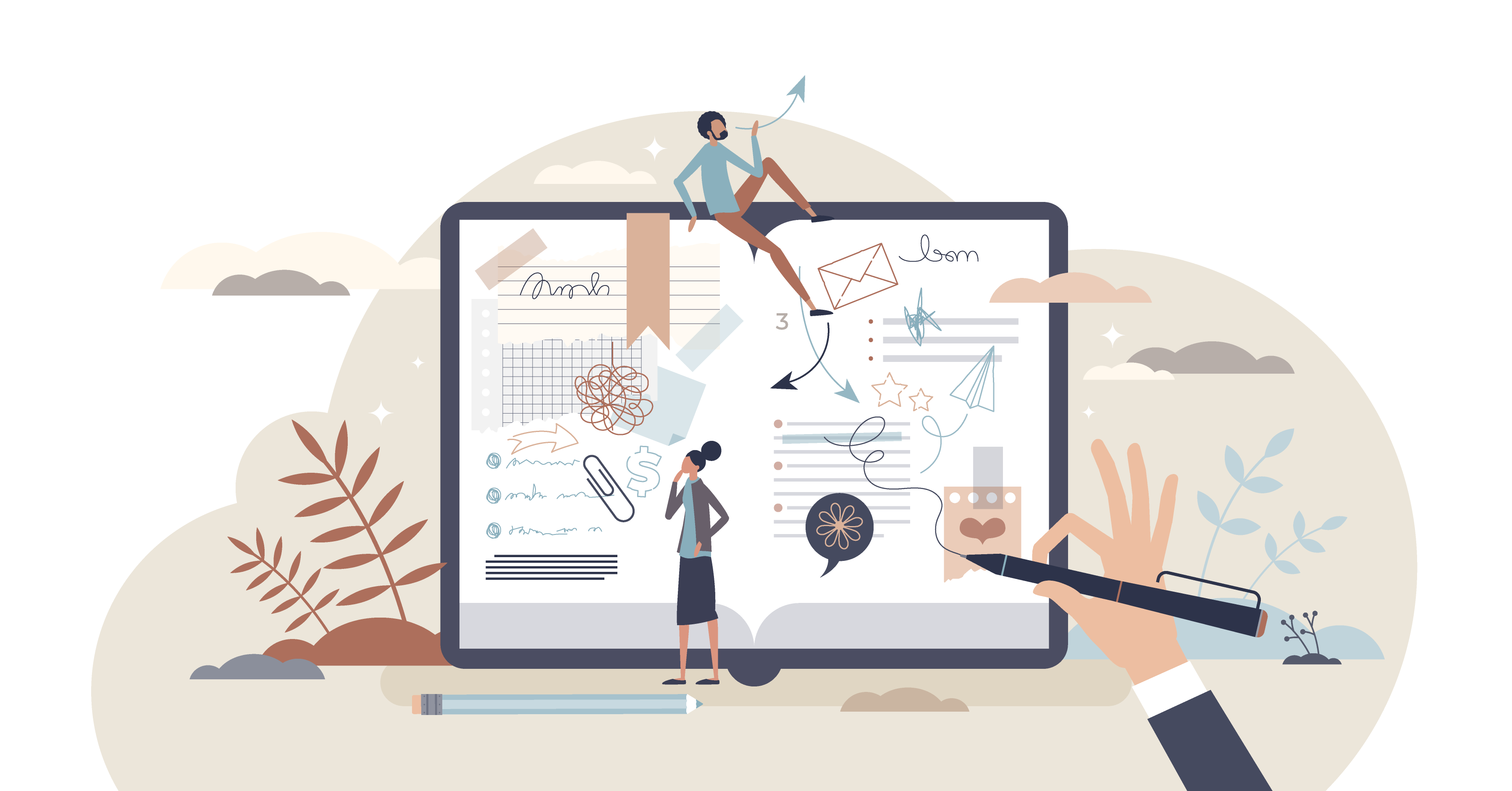 Writing notes in a notebook