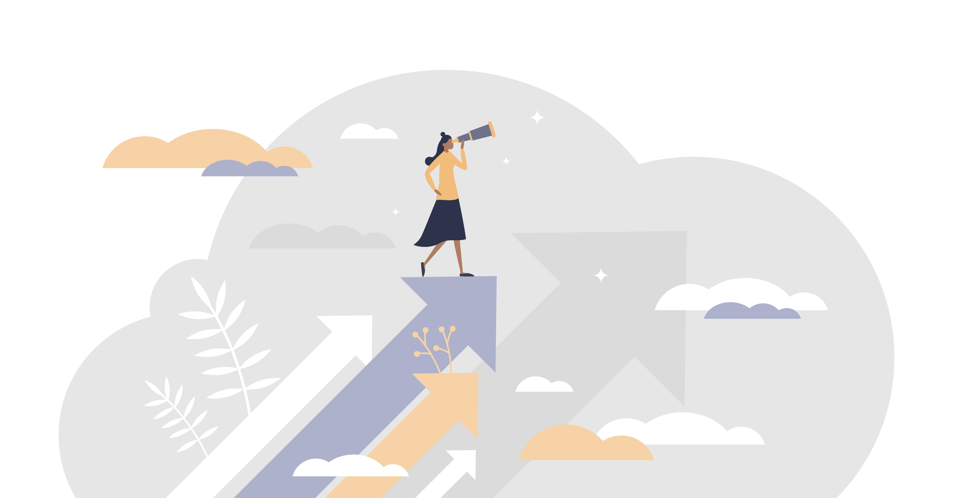 Woman looking through a telescope