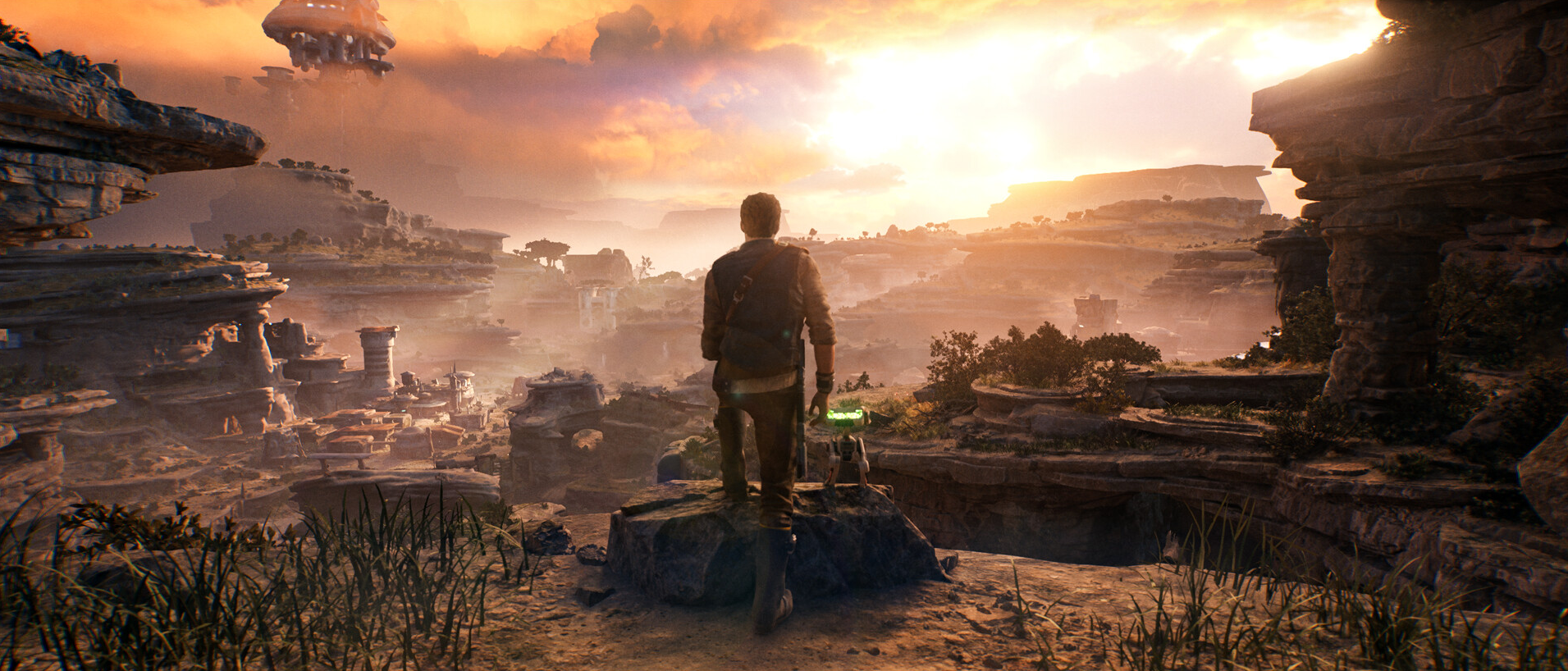 A screen shot from the video game Star Wars Jedi Survivor.