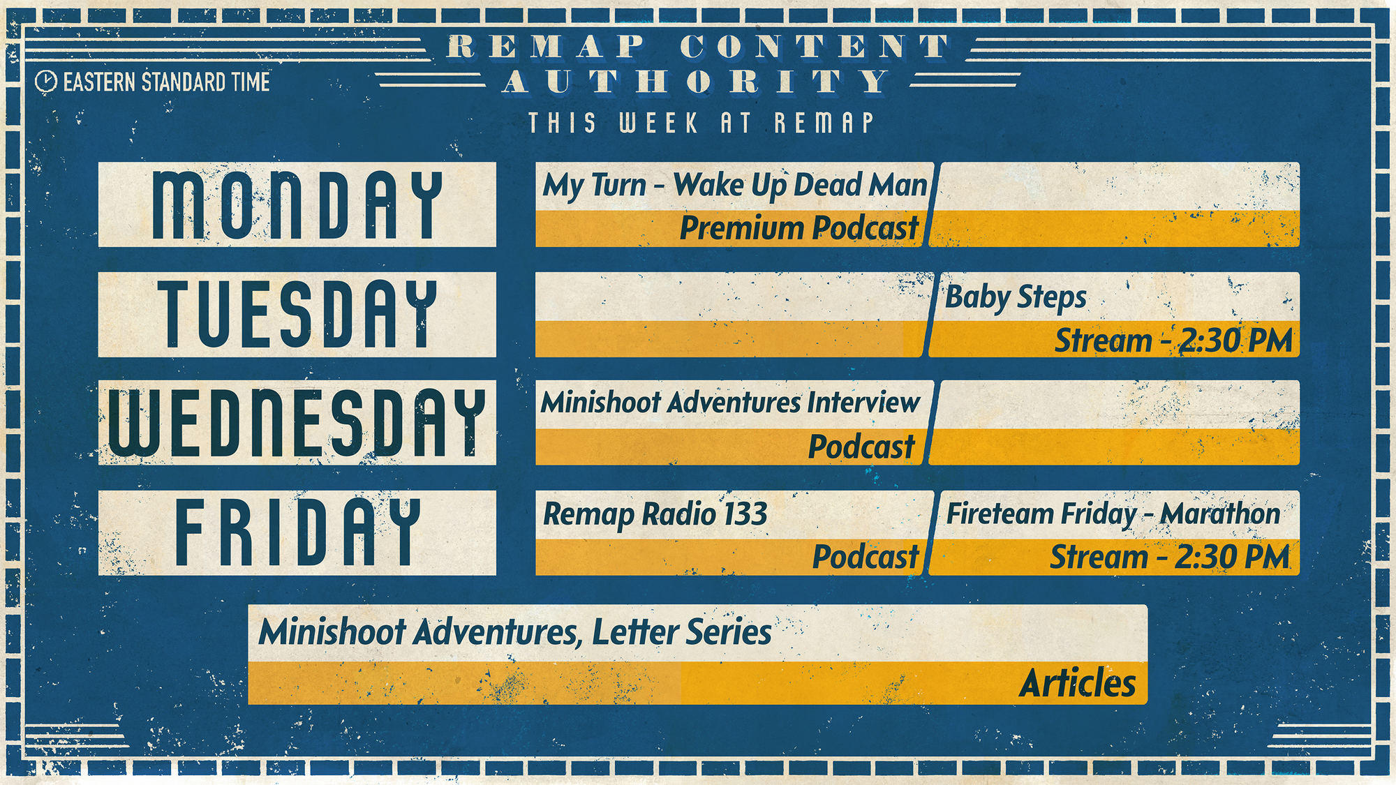 A schedule for Remap