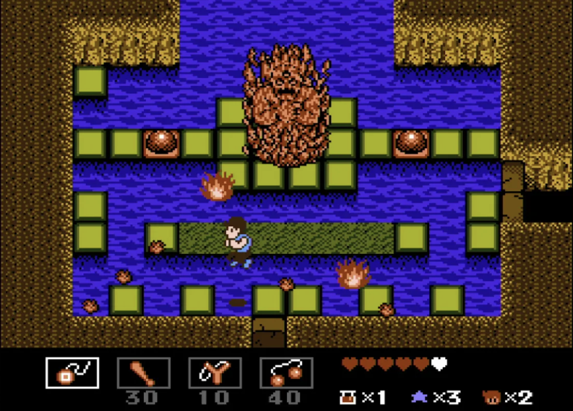 A screen shot from the video game Star Tropics