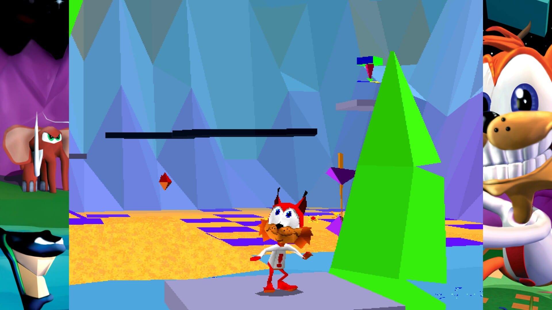 A screen shot from the video game Bubsy 3D