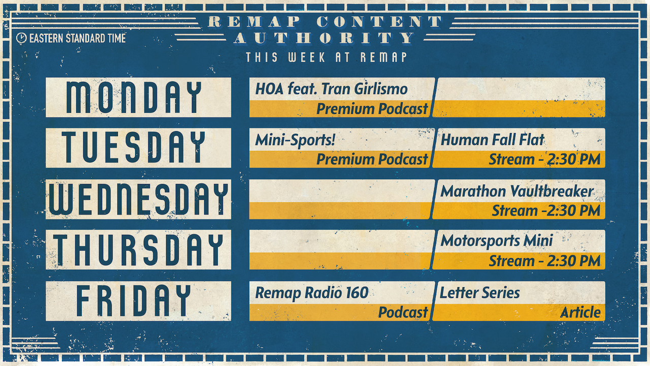 Remap's upcoming schedule