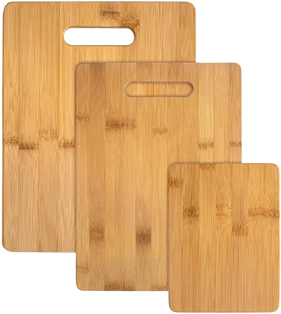 Variety bamboo cutting boards with grip slot