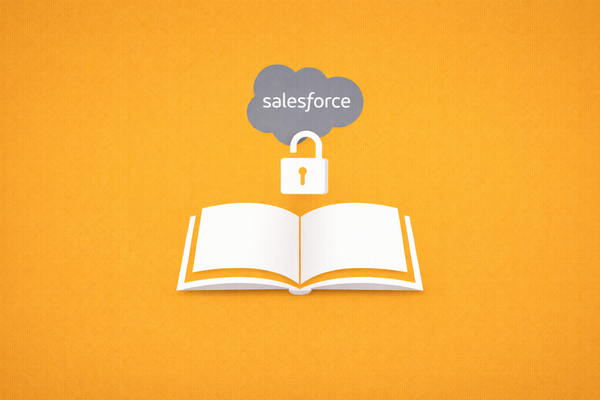 Minimalist vector art of an open book and a cloud with an unlocked padlock on a yellow background, symbolizing the McGraw Hill breach.