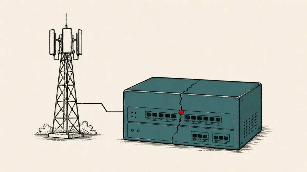 Diagram of a mobile core network showing session hijacking and denial-of-service risks in the 4G and 5G signaling core.
