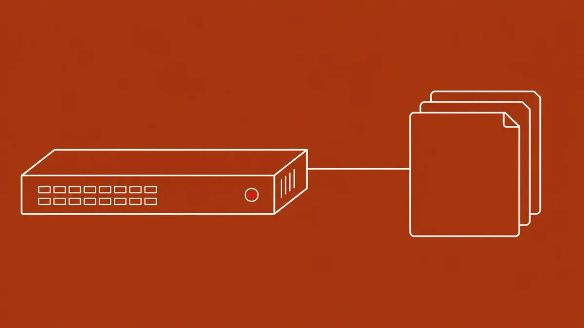 Flat white line-art of a network appliance beside a shield and a patch tag — Citrix NetScaler CVE-2026-8451 patch advisory.