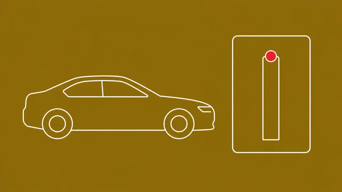 Flat white line-art of a simple car chassis silhouette beside a tall cost-figure panel, on an Antique Gold background — Jaguar Land Rover $2.5 billion cyber-incident reporting.