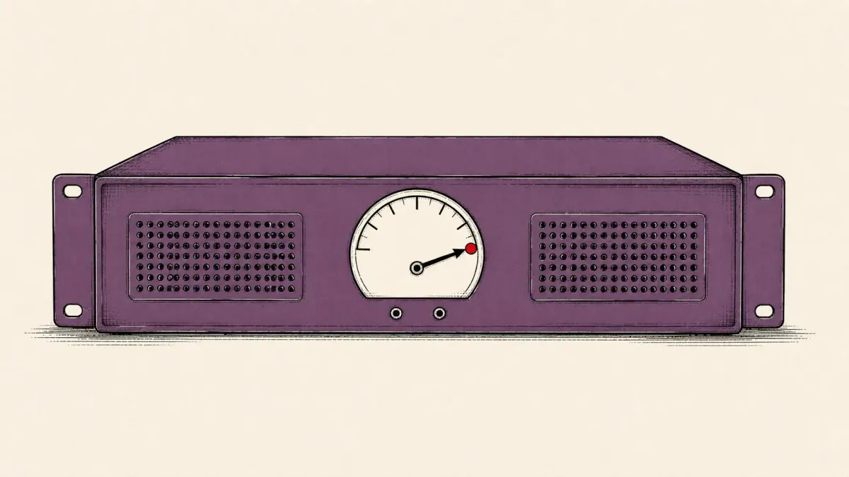 Editorial illustration of a gateway appliance with a severity dial pinned to maximum, marking SonicWall SMA 1000 zero-days CVE-2026-15409 and CVE-2026-15410.