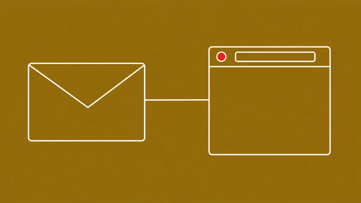 Flat white line-art of an envelope linked to a browser window — Zimbra Classic Web Client critical stored XSS advisory.