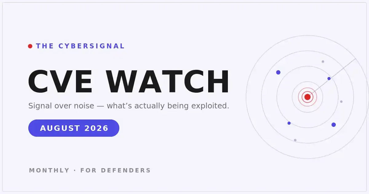 The Top CVEs of August 2026: Attackers Cashed In on Patches Defenders Already Had