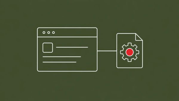 Line-art app window with a shield and an OFF toggle switch, a gear-marked config file feeding in, three rat silhouettes below; the toggle holds a red dot.