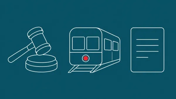 Flat white line-art of a gavel — Scattered Spider TfL guilty pleas.
