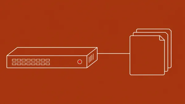 Flat white line-art of a network appliance beside a shield and a patch tag — Citrix NetScaler CVE-2026-8451 patch advisory.