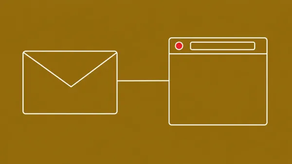 Flat white line-art of an envelope linked to a browser window — Zimbra Classic Web Client critical stored XSS advisory.