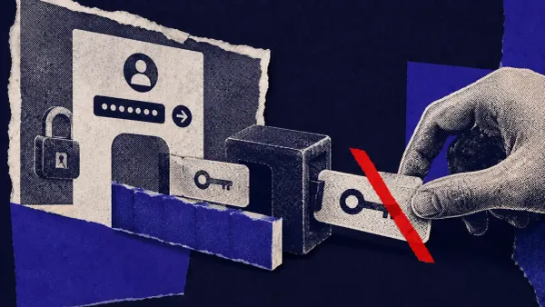 Isometric clay diorama of a Microsoft 365 login gate with a copied session key slipping past a two-factor lock, one flat red dot marking the stolen session.