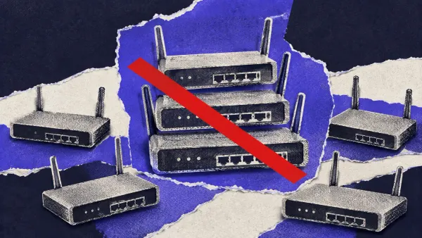 Flat white line-art of a Cisco Catalyst SD-WAN router and an IOS XE switch under a shield, one flat red dot marking the criticals.