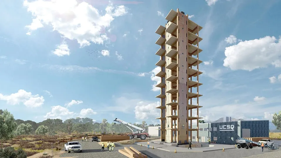 SEISMIC TESTING OF TALLWOOD BUILDING SETS RECORD