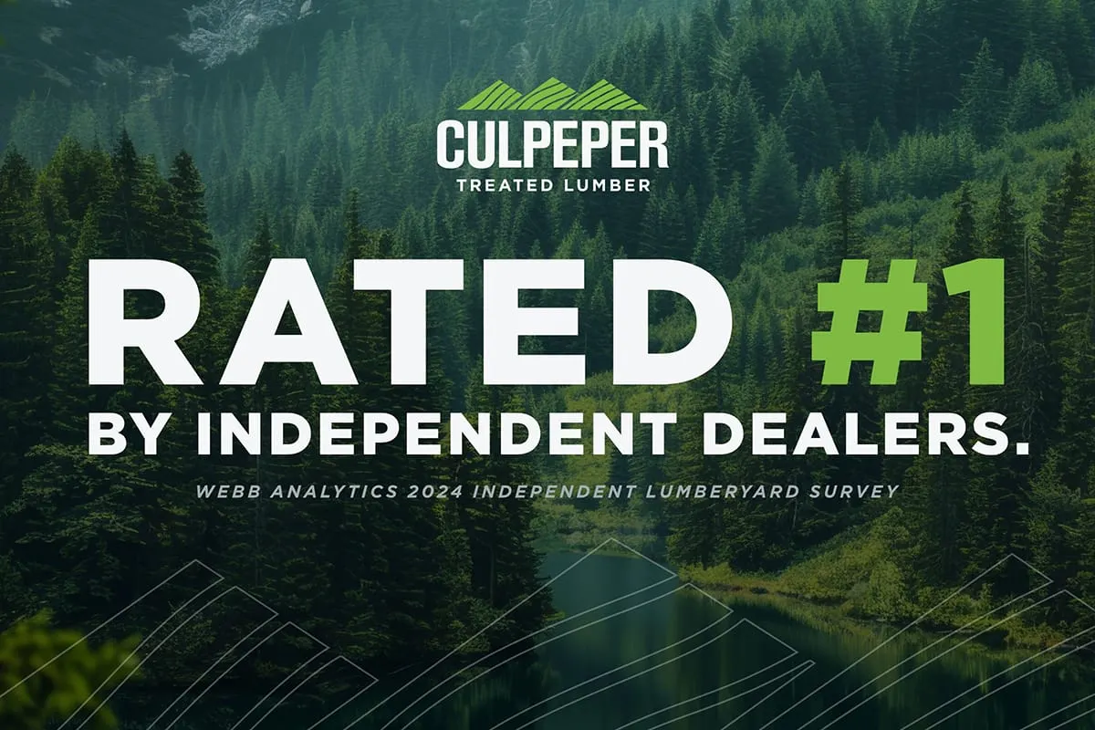 Culpeper Ranked #1 in Quality, Trustworthiness, Satisfaction in U.S. Treated Lumber Brand Satisfaction Survey