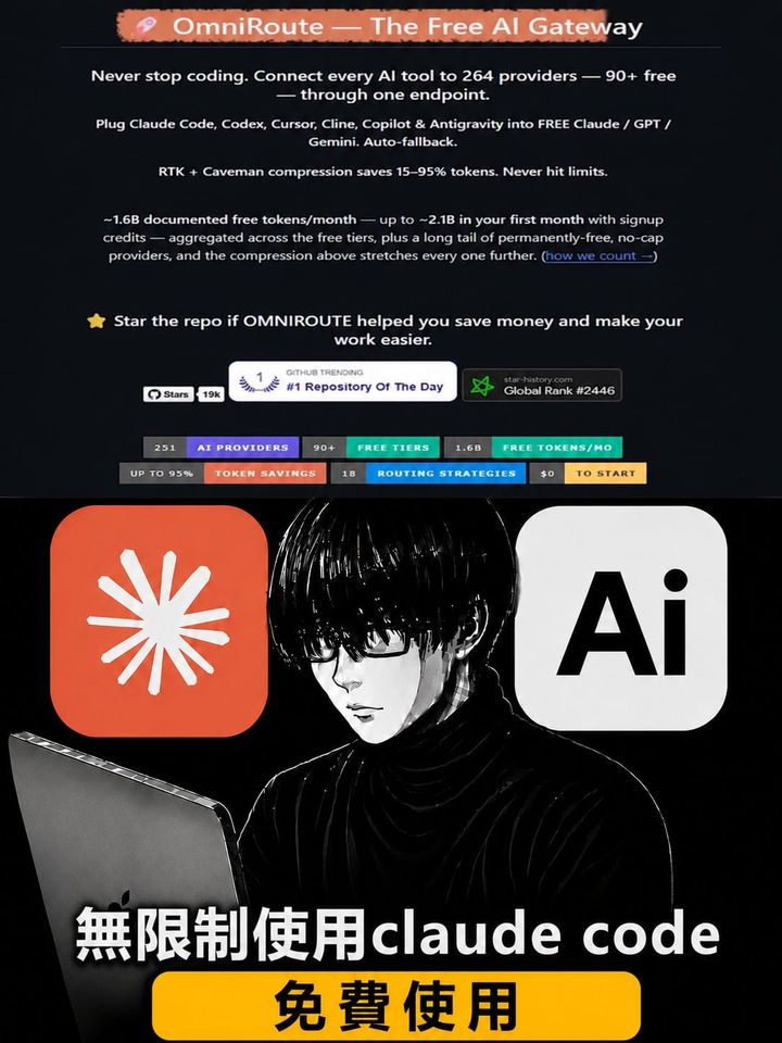 我把 Claude Code 接上 250 多個免費 AI 服務商