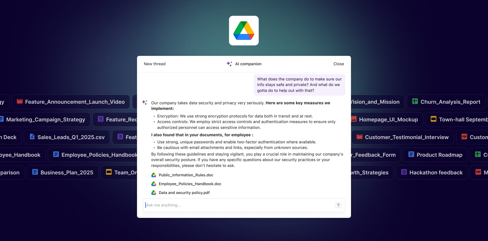 Humaans AI Companion now integrates with Google Drive