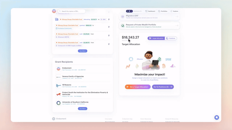 Click “Set Target Allocations” to get started.