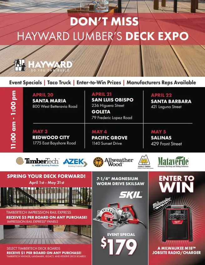 Hayward Lumber Hosts California Deck Expo Events