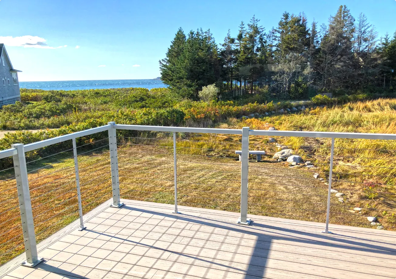 Indoor and Outdoor Matte White Modern Cable Railing
