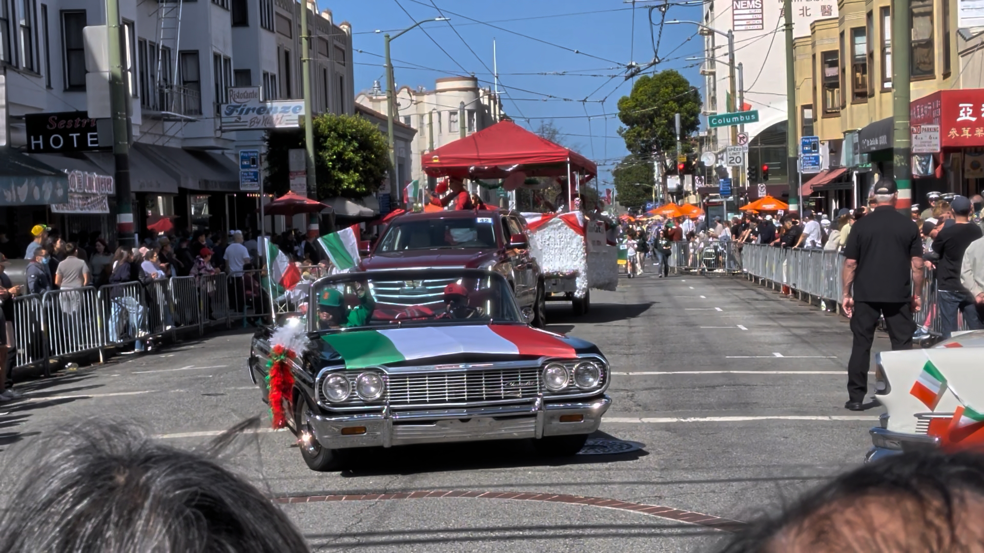 Car with Italian flag on bonnet